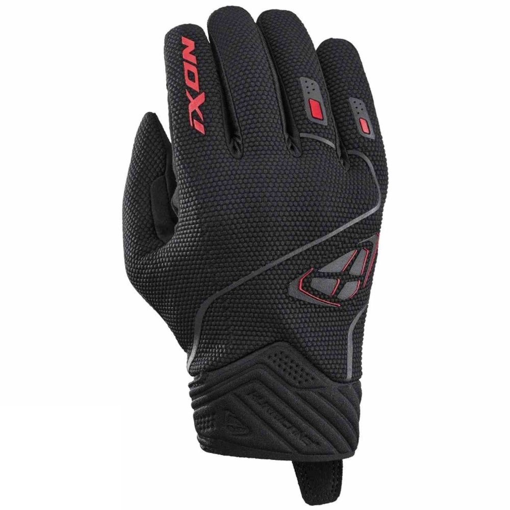 Manusi barbati pentru scuter - motocicleta Roadster vara Ixon model Hurricane 2 MS culoare: negru/rosu – degete tactile 3XL (13/14)