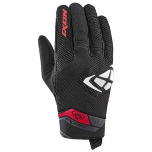 Manusi barbati pentru scuter - motocicleta Roadster vara textil/piele Ixon model MIG 2 Air Flow MS culoare: negru/alb/rosu – degete tactile 3XL (13/14)