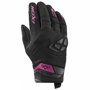 Manusi femei pentru scuter - motocicleta Roadster vara textil/piele Ixon model MIG 2 LS culoare: negru/fuchsia (roz) – degete tactile L (9/10)