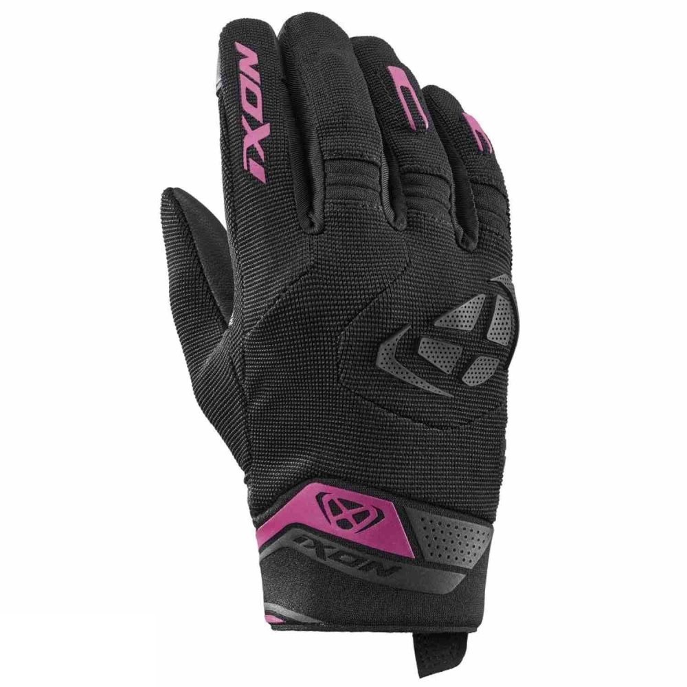 Manusi femei pentru scuter - motocicleta Roadster vara textil/piele Ixon model MIG 2 LS culoare: negru/fuchsia (roz) – degete tactile L (9/10)