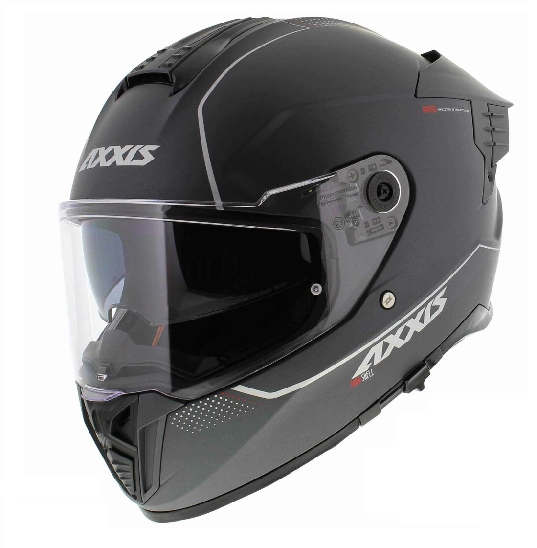 Casca integrala pentru scuter - motocicleta Axxis Hawk SV A2 titanium mat (ochelari soare integrati) – tip viziera: MT-V-31 L (59/60cm)