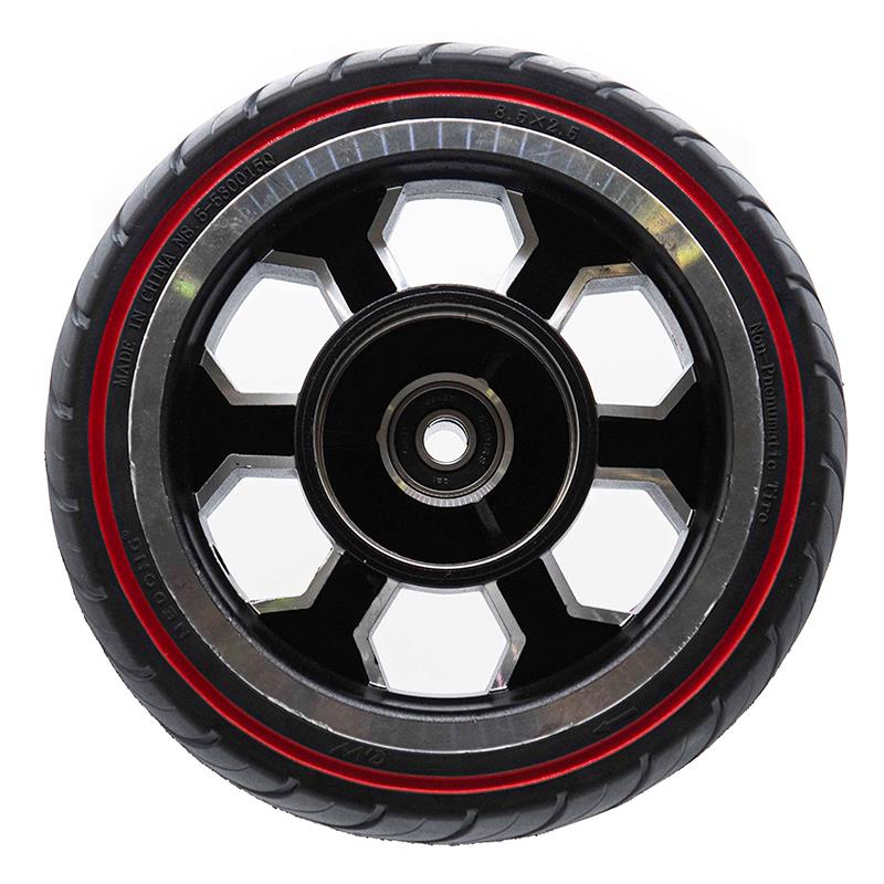 Anvelopă plină 8x2.5-6.1/B58, pentru trotineta electrică Dualtron Mini, negru cu linie roșie | Motorevolution