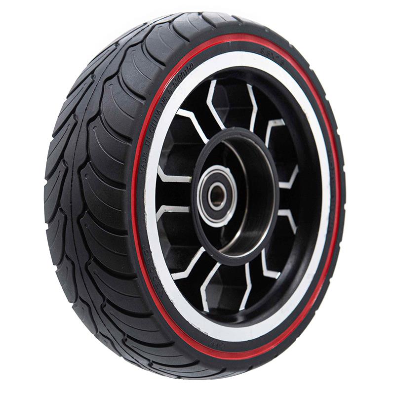 Anvelopă plină 8x2.5-6.1/B58, pentru trotineta electrică Dualtron Mini, negru cu linie roșie | Motorevolution