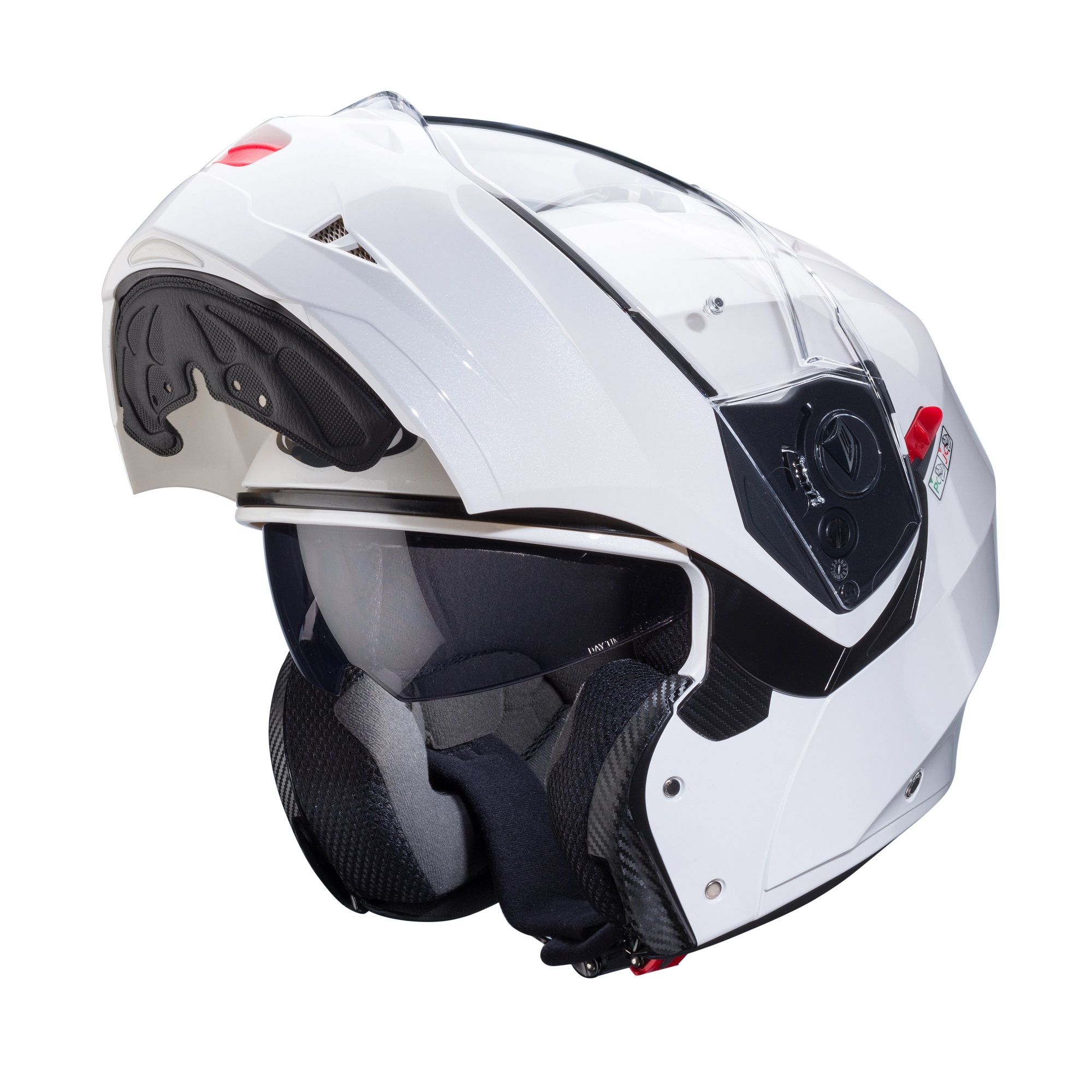 Casca modulabila pentru scuter - motocicleta (flip-up) Caberg model Duke X SV alb metalic lucios Pinlock ready – lentila Pinlock inclusa Alb lucios L (59/60cm)