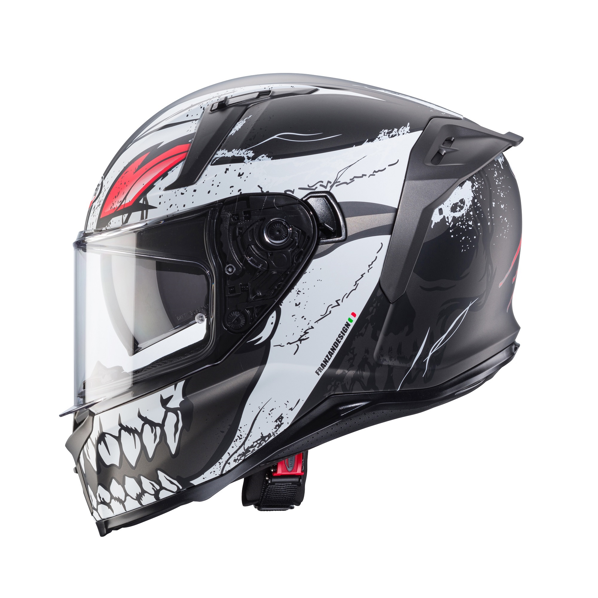 Casca integrala pentru scuter - motocicleta Caberg model Avalon X SV Punk K8 gri/alb/rosu mat Pinlock ready XXL (63/64cm)