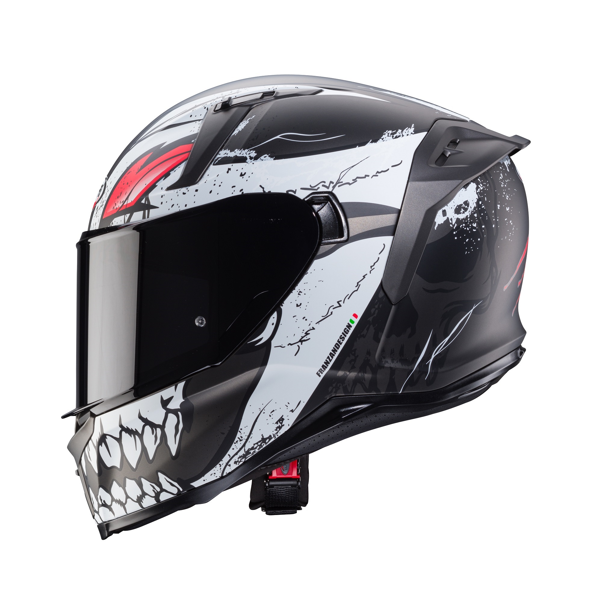Casca integrala pentru scuter - motocicleta Caberg model Avalon X SV Punk K8 gri/alb/rosu mat Pinlock ready XXL (63/64cm)