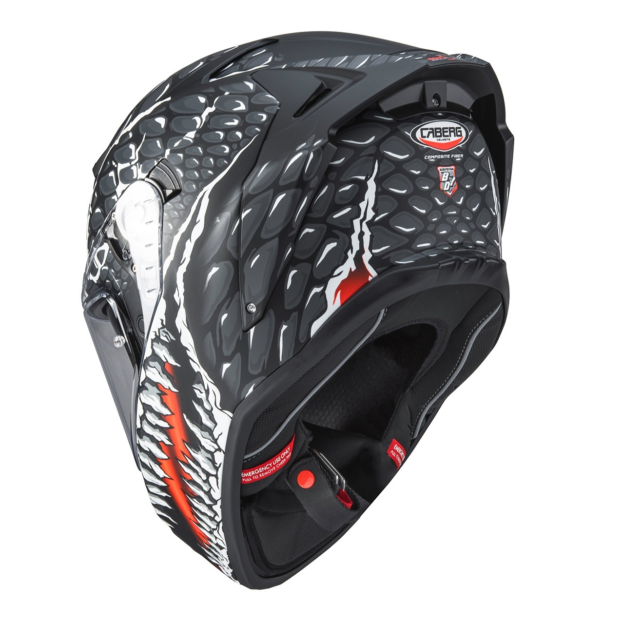 Casca integrala pentru scuter - motocicleta Caberg model Drift Evo II SV Crok H9 negru/antracit/rosu fluor mat Pinlock ready – lentila Pinlock inclusa XXL (63/64cm)