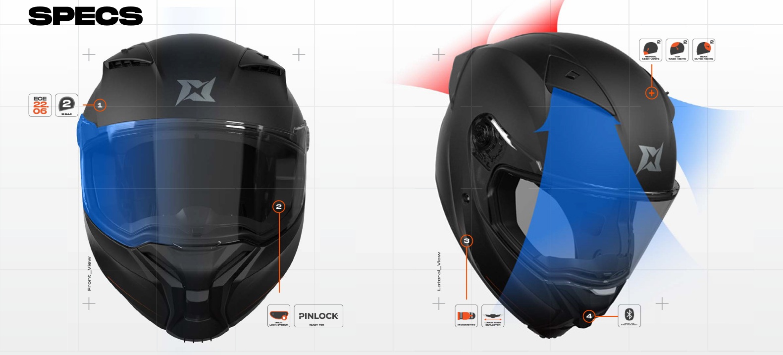 Casca integrala pentru scuter - motocicleta Axxis Fenix Angry Face C5 rosu mat – tip viziera: MT-V-31B – DKS429 M (57/58cm)