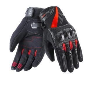 Manusi barbati pentru scuter - motocicleta Racing/Naked vara Seventy model SD-N14 negru/rosu – degete tactile XXL (11 cm)