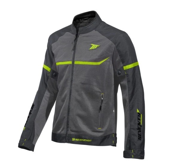Geaca (jacheta) barbati pentru scuter - motocicleta Racing vara Seventy model SD-JR30.1 Mojave culoare: gri/galben fluor Gri/galben fluor XL
