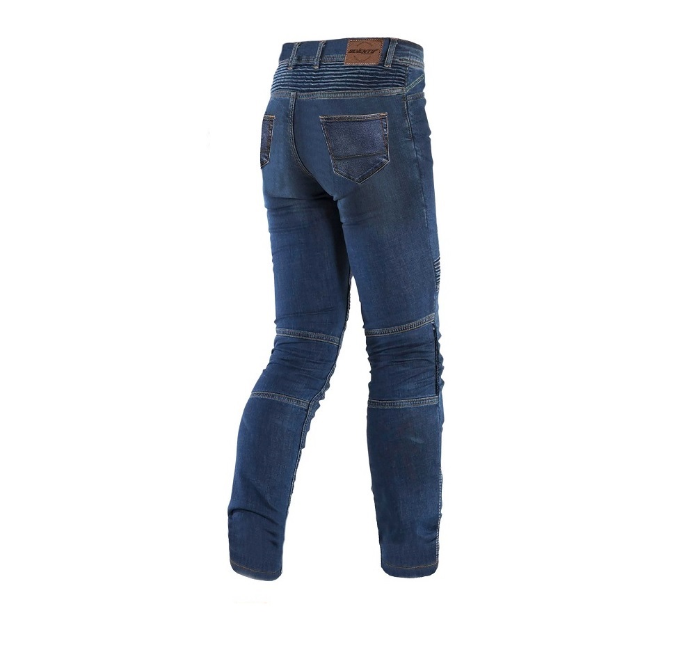 Blugi (jeans) barbati pentru scuter - motocicleta Seventy model SD-PJ6 tip Slim fit culoare: albastru (insertii Aramid Kevlar) XXXL