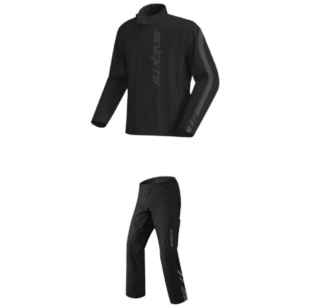Costum ploaie (geaca+pantaloni) pentru scuter - motocicleta Seventy model SD-S5 Monsoon culoare: negru (montare peste echipament) L