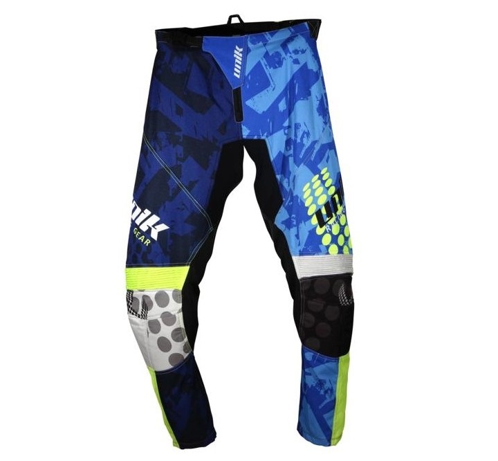 Pantaloni cross-enduro pentru scuter - motocicleta Unik Racing model MX01 culoare: albastru/verde fluor Albastru/verde fluor 38 (XXXL)
