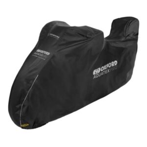 Husa motocicleta OXFORD AQUATEX PRO culoare argintiu/negru, marime M - cu un loc pentru portbagaj