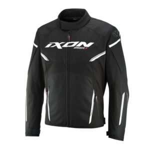 Geaca (jacheta) motociclete barbati Racing/Roadster Ixon vara model Striker 2 AIR C-Sizing MS culoare: negru/alb (marimi speciale - motociclisti de talie mare), C5XL