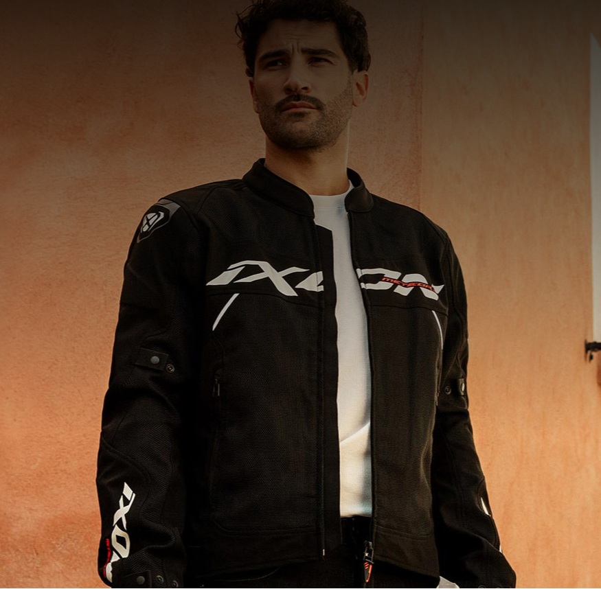 Geaca (jacheta) motociclete barbati Racing/Roadster Ixon All season model Meteor 31 MS culoare: negru/alb (concept 3 in 1), XXXL