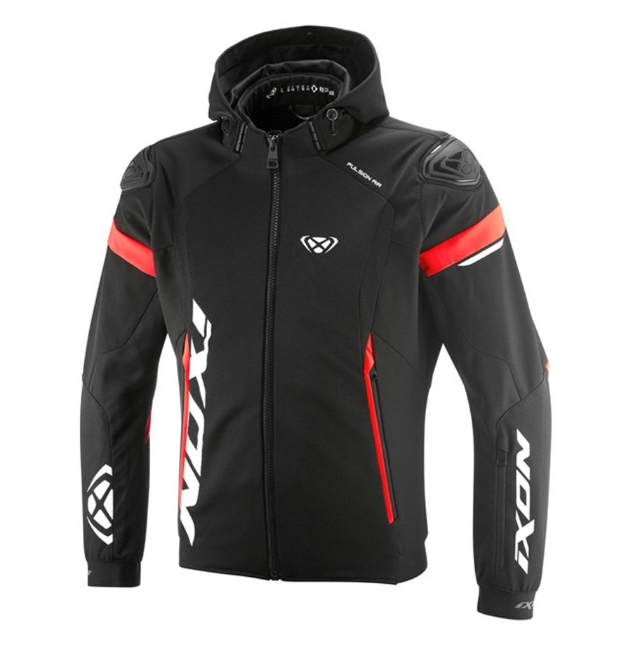 Geaca (jacheta) motociclete barbati Racing/Roadster Ixon vara model Pulsion Air MS culoare: negru/alb/rosu, S
