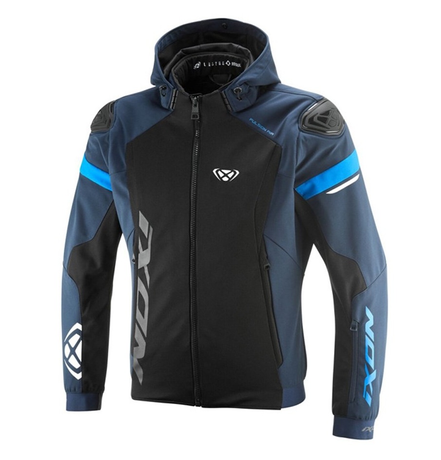 Geaca (jacheta) motociclete barbati Racing/Roadster Ixon vara model Pulsion Air MS culoare: negru/navy (albastru)/alb, XL