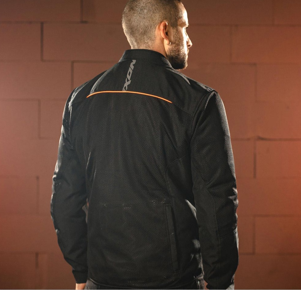 Geaca (jacheta) motociclete barbati Roadster Ixon vara model Ostro MS culoare: negru/rosu, S