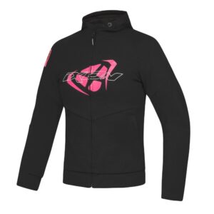 Geaca (hanorac tip hoodie) motociclete femei Urban Ixon vara model Touchdown LS culoare: negru/roz, L