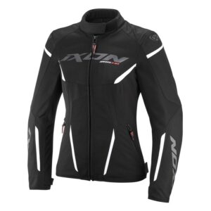 Geaca (jacheta) motociclete femei Racing/Roadster Ixon vara model Striker 2 AIR WP LS culoare: negru/alb, XS