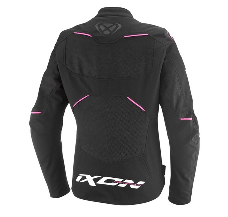 Geaca (jacheta) motociclete femei Racing/Roadster Ixon All season model Meteor 31 LS culoare: negru/alb/roz (concept 3 in 1), XXL