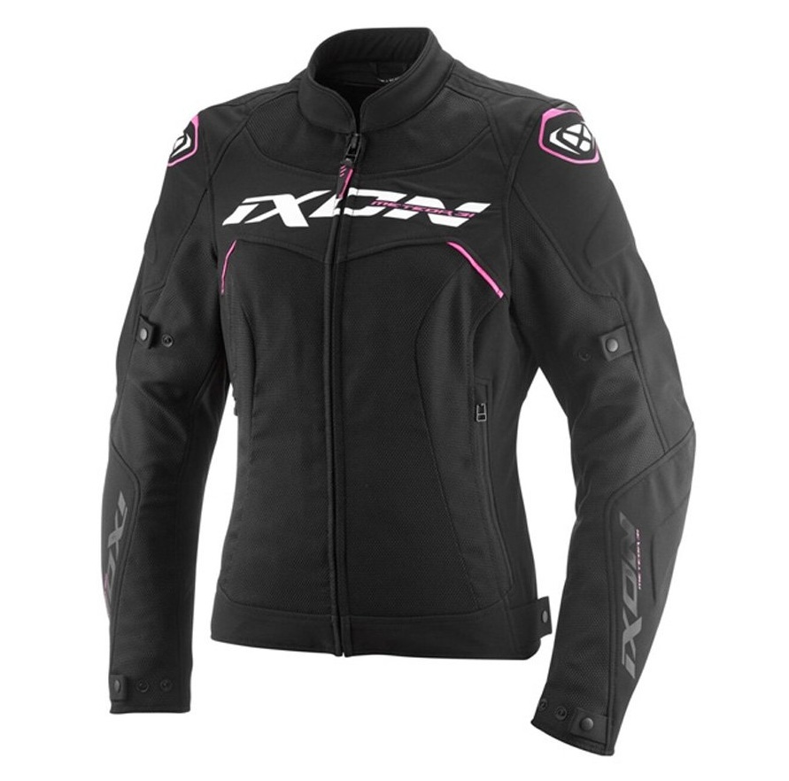 Geaca (jacheta) motociclete femei Racing/Roadster Ixon All season model Meteor 31 LS culoare: negru/alb/roz (concept 3 in 1), M