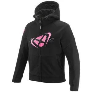 Geaca (hanorac tip hoodie) motociclete copii Urban Ixon vara model Touchdown Kids culoare: negru/roz, 12 ani