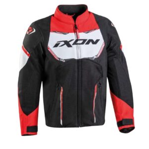 Geaca (jacheta) motociclete copii Racing/Roadster Ixon vara model Striker AIR KID culoare: negru/alb/rosu, 10 ani