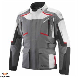 Geaca (jacheta) motociclete barbati Touring/Adventure Ixon All season model Midgard MS culoare: gri/negru/rosu, 4XL