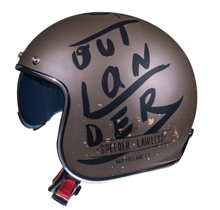 Casca open face motociclete MT Le Mans 2 SV Outlander A0 maro mat (ochelari soare integrati) - Maro mat, XS