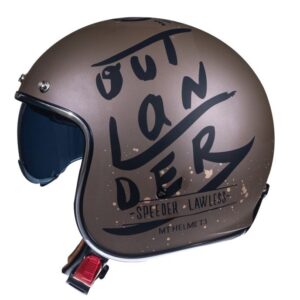 Casca open face motociclete MT Le Mans 2 SV Outlander A0 maro mat (ochelari soare integrati) - Maro mat, XS