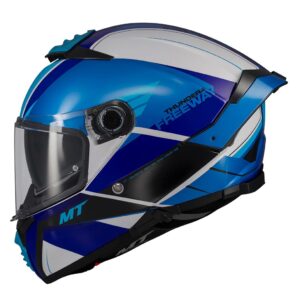 Casca integrala MT Thunder 4 SV Freeway A17 albastru lucios (ochelari soare integrati) - tip viziera: MT-V-28B - Albastru lucios, XL (61/62cm)