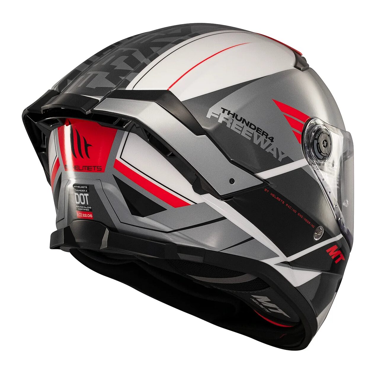 Casca integrala MT Thunder 4 SV Freeway A5 gri lucios (ochelari soare integrati) - tip viziera: MT-V-28B - Gri lucios, XS (53/54cm)