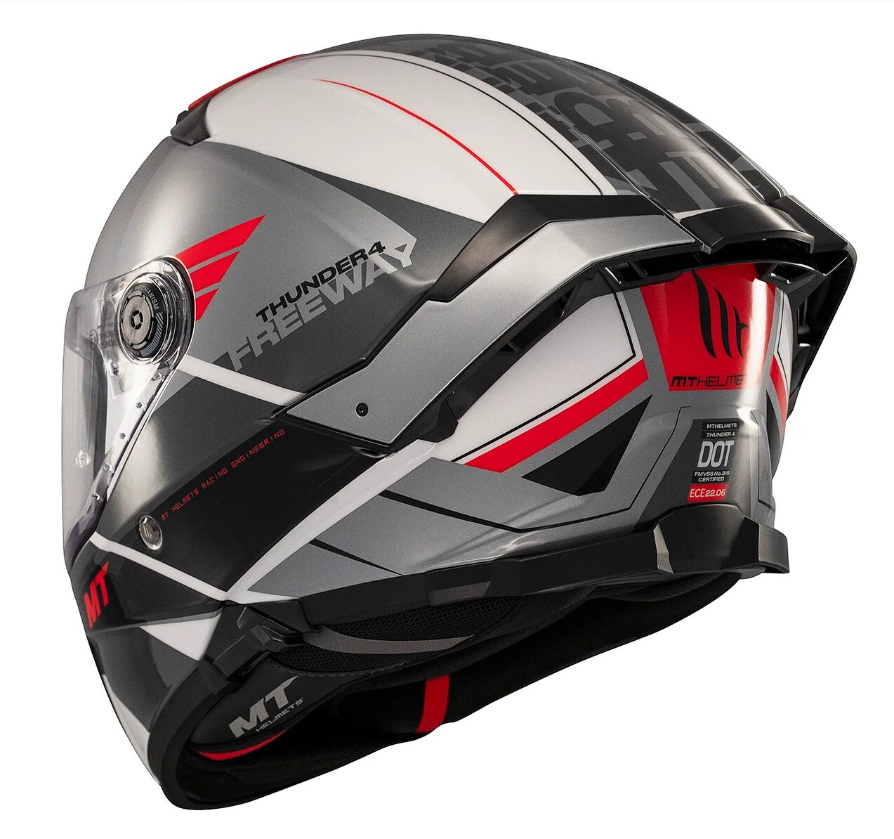 Casca integrala MT Thunder 4 SV Freeway A5 gri lucios (ochelari soare integrati) - tip viziera: MT-V-28B - Gri lucios, S (55/56cm)