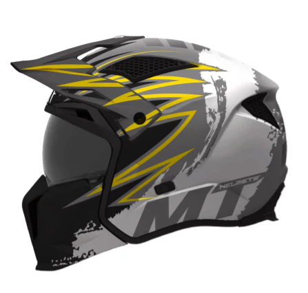 Casca MT Streetfighter SV S Tackle B2 gri mat (ochelari soare integrati) - masca (protectie) barbie si cozoroc detasabile - omologare noua ECE 22.06 - Gri mat, S (55/56cm)
