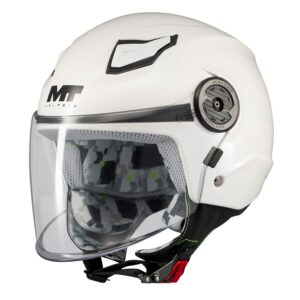Casca open face MT Lite Kids Pure A0 alb lucios - casca de copii - Alb lucios, L kids (53/54cm)