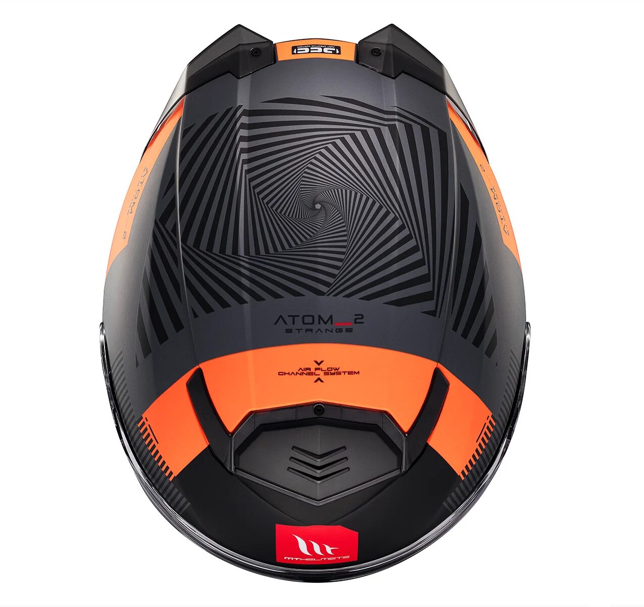 Casca modulabila MT Atom 2 SV Strange C4 gri/portocaliu mat (ochelari soare integrati) Pinlock Ready - tip viziera: MT-V-35, S (55/56cm)