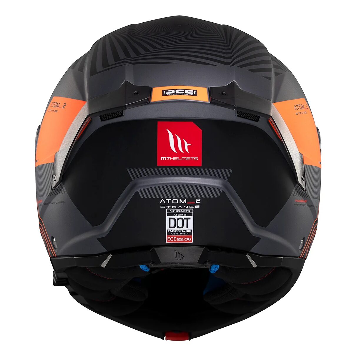 Casca modulabila MT Atom 2 SV Strange C4 gri/portocaliu mat (ochelari soare integrati) Pinlock Ready - tip viziera: MT-V-35, M (57/58cm)