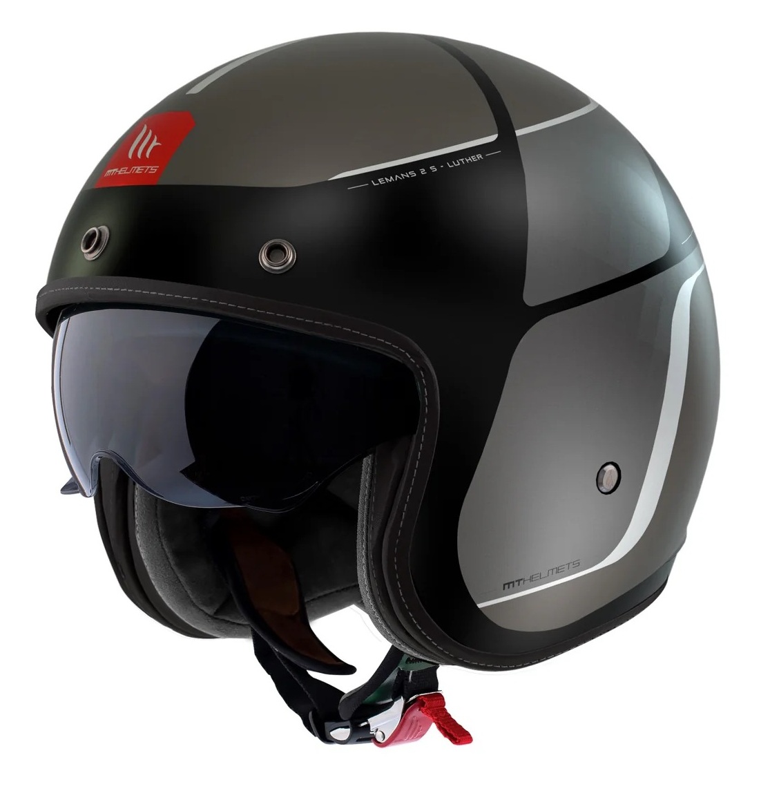 Casca open face motociclete MT Le Mans 2 S SV Luther B12 gri mat (ochelari soare integrati) - omologare noua ECE 22.06 - Gri mat, M (57/58cm)