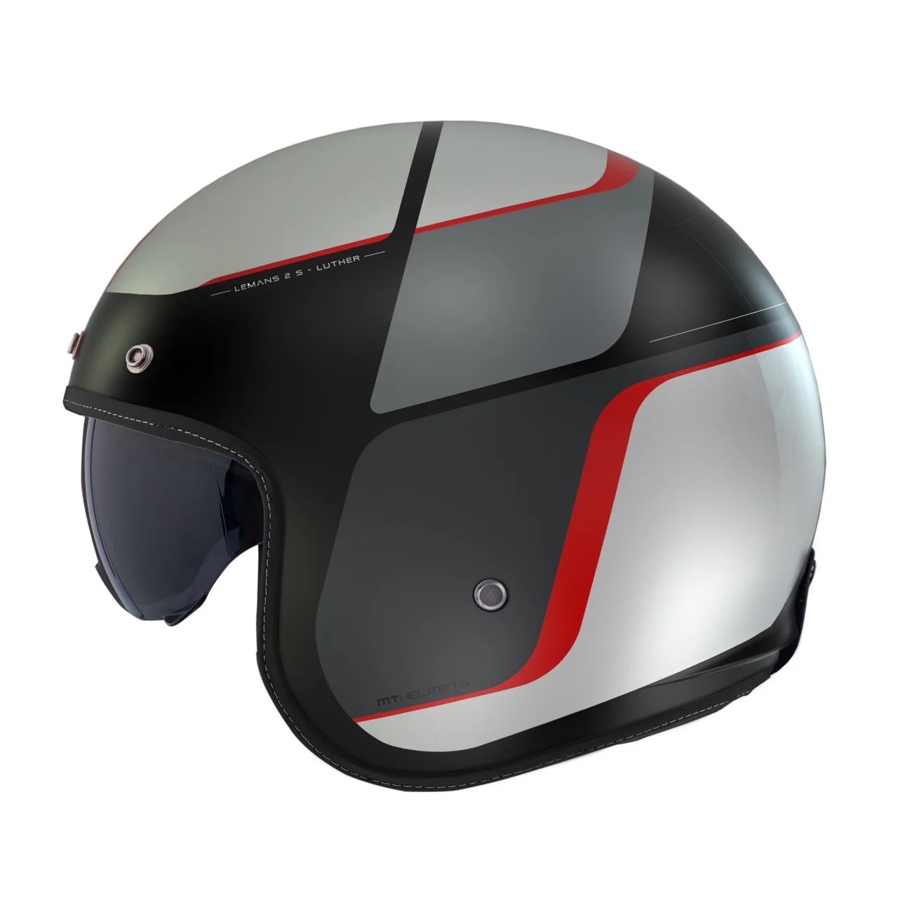 Casca open face motociclete MT Le Mans 2 S SV Luther B15 rosu/gri mat (ochelari soare integrati) - omologare noua ECE 22.06 - Rosu/gri mat, M (57/58cm)