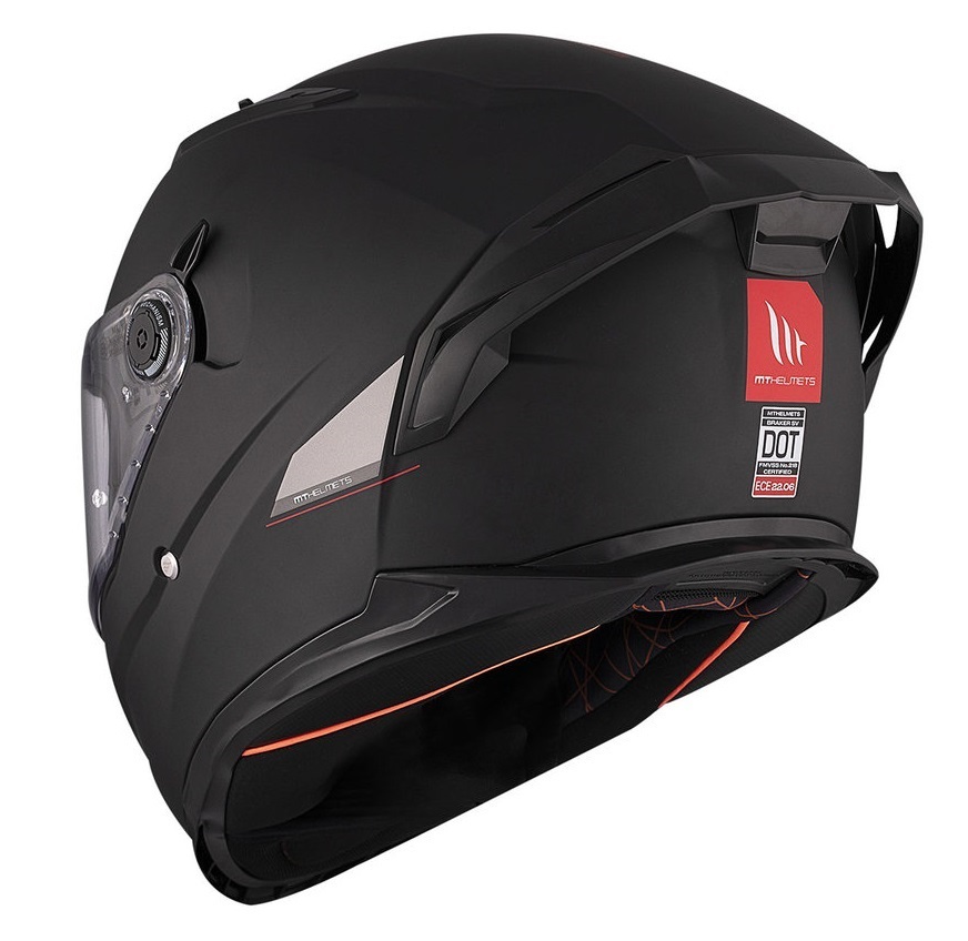 Casca integrala MT Braker SV A1 negru mat (ochelari soare integrati) - tip viziera: MT-V-28B - DKS435 - punctaj maxim SHARP Test - 5 stele - Negru mat, XS (53/54cm)