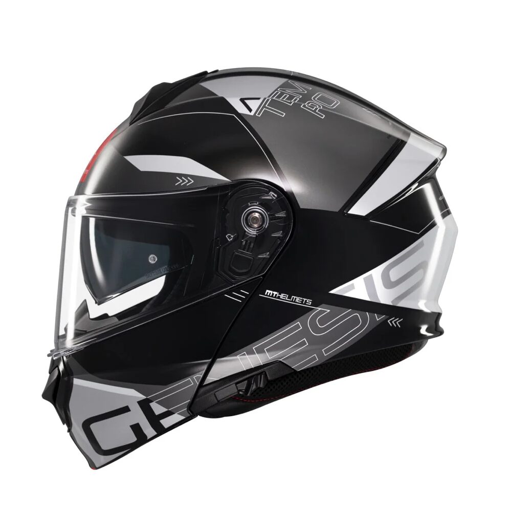 Casca modulabila MT Genesis SV Atempo B2 negru/gri lucios Pinlock ready - omologare noua ECE 22.06 - tip viziera: MT-V-25, L (59/60cm)