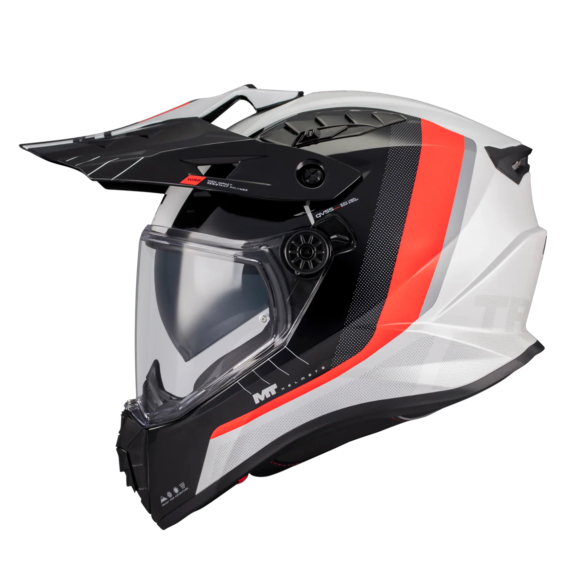 Casca touring/adventure MT model Track SV Nomad A15 negru/alb/rosu lucios – tip viziera: HS 12 - Negru/alb/rosu lucios, L (59/60cm)