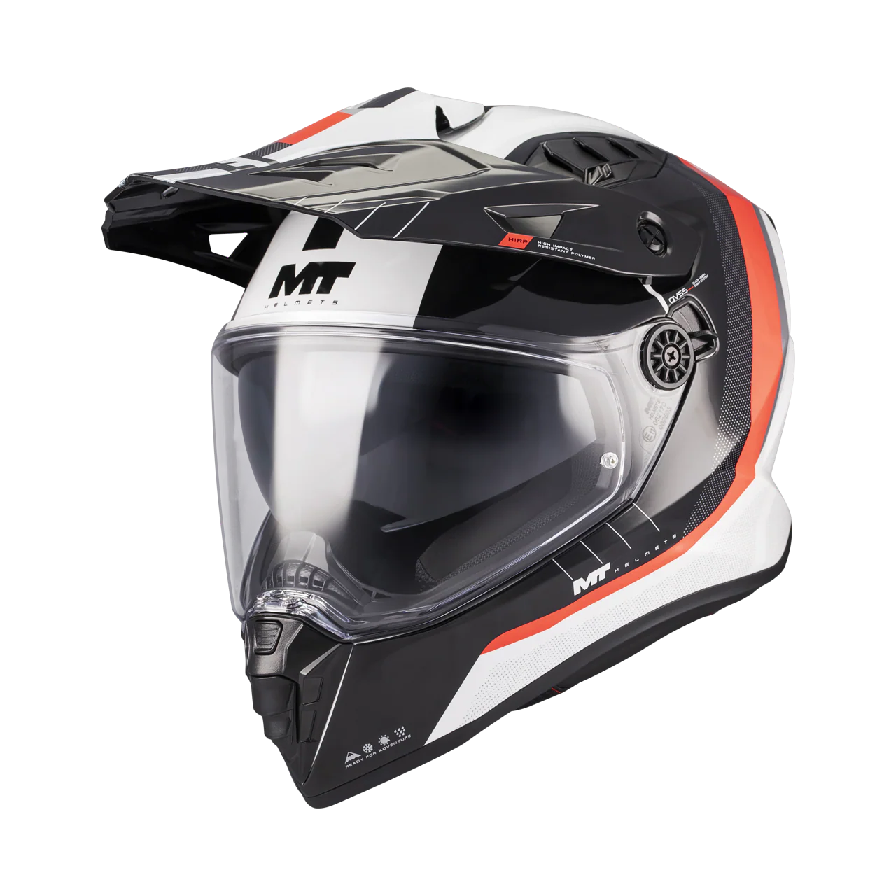 Casca touring/adventure MT model Track SV Nomad A15 negru/alb/rosu lucios – tip viziera: HS 12 - Negru/alb/rosu lucios, L (59/60cm)