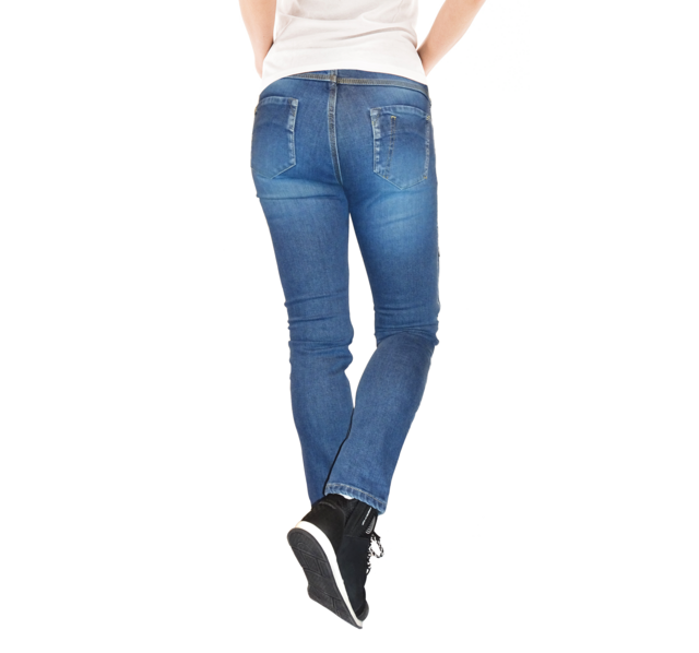 Blugi (jeans) moto femei Ixon model Billie LS culoare: albastru (stonewash) (Cordura® Denim) - Slim Fit - clasa AA - Albastru, US27