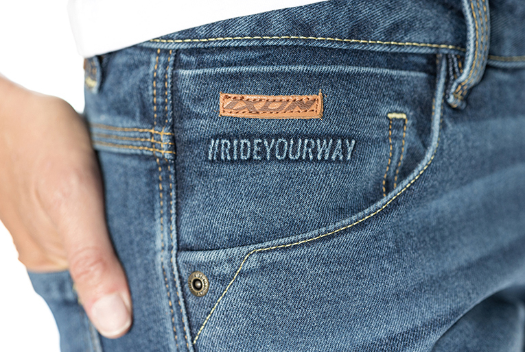 Blugi (jeans) moto femei Ixon model Billie LS culoare: albastru (stonewash) (Cordura® Denim) - Slim Fit - clasa AA - Albastru, US27