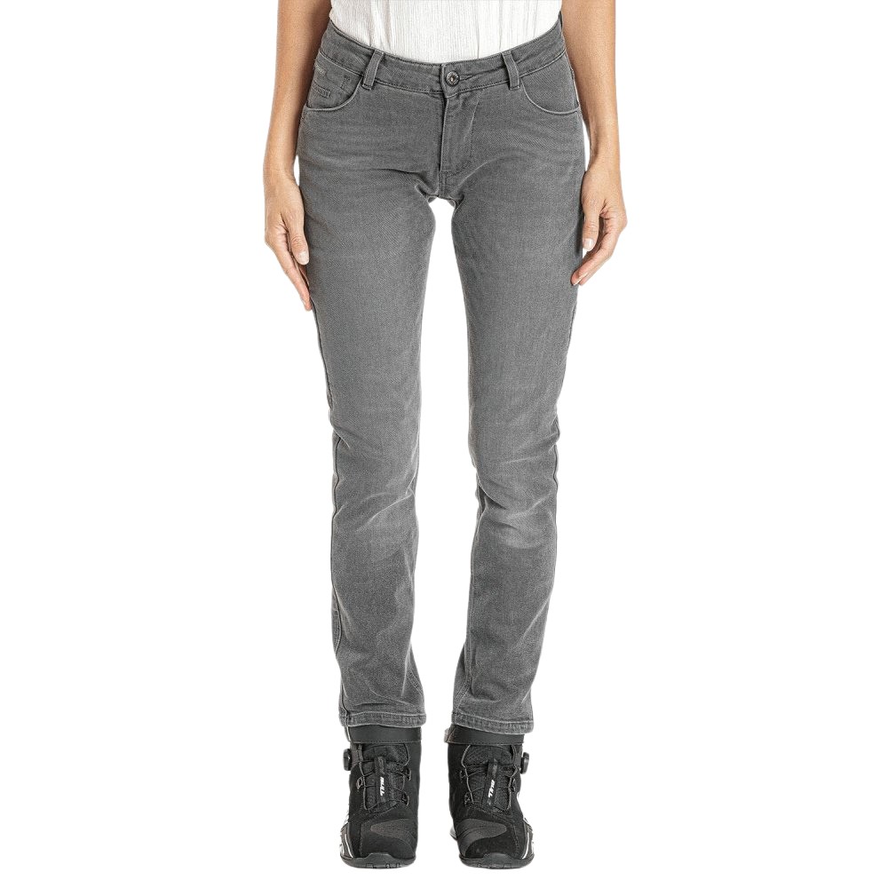 Blugi (jeans) moto femei Ixon model Billie LS culoare: gri (washed grey) (Cordura® Denim) - Slim Fit - clasa AA - Gri, US33