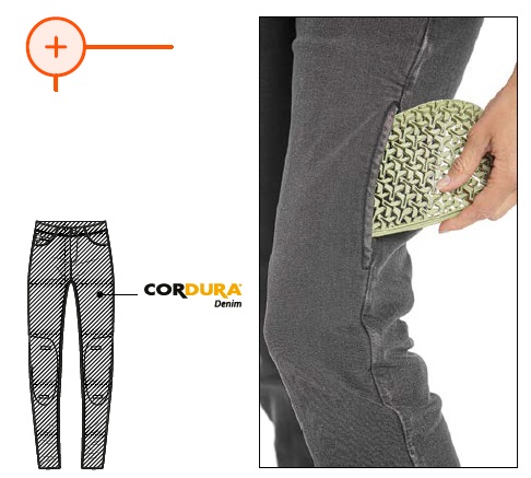 Blugi (jeans) moto femei Ixon model Dany LS culoare: negru (washed black) (Cordura® Denim) - Regular - clasa AA - Negru, US29