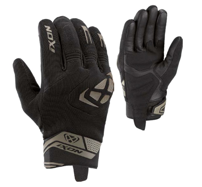 Manusi barbati Roadster vara textil/piele Ixon model MIG 2 MS culoare: negru/khaki - degete tactile, 3XL (13/14)